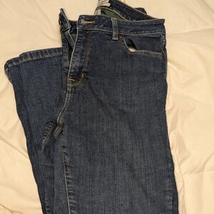 LL Bean women's lined jeans green 10